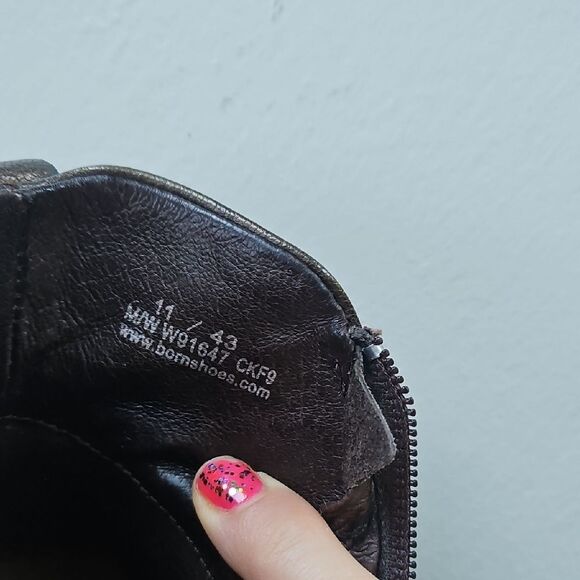 Born Dark Brown Leather Heeled Boots 11 - Picture 9 of 9